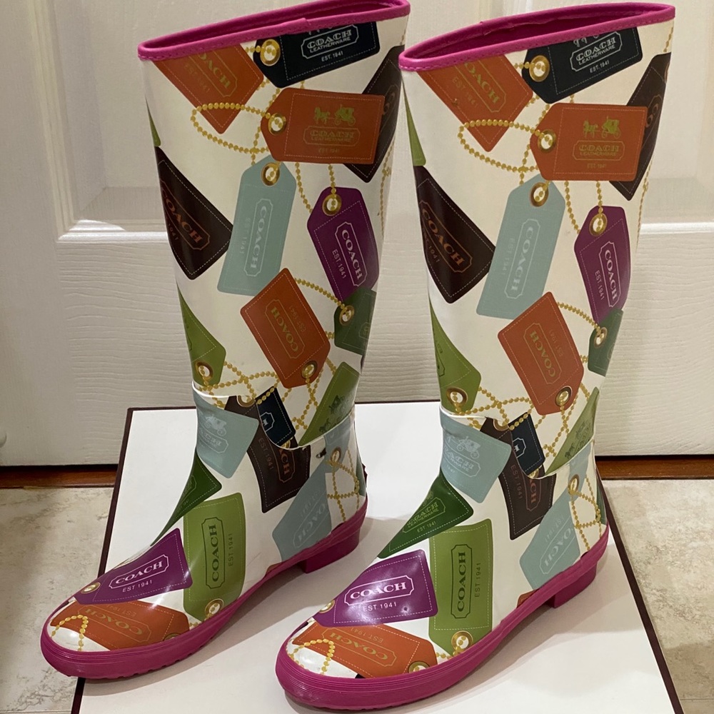 Pannier Rain boots multi color hang tag